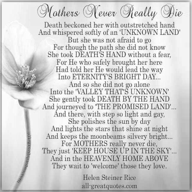 Quotes About Loss Of A Mother
 Mother s In Heaven