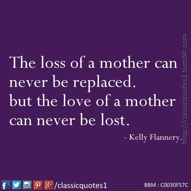 Quotes About Loss Of A Mother
 Classic quotes The loss of a mother can never be replaced