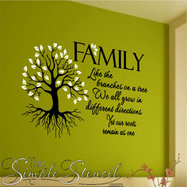 Quotes About Trees And Family
 Family Branches Roots Leaves Tree Vinyl Wall Decal and Quote