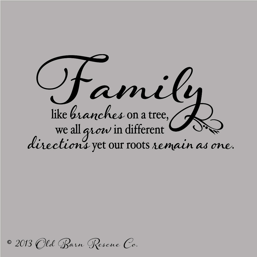 Quotes About Trees And Family
 Family Like Branches on a Tree wall decor custom color
