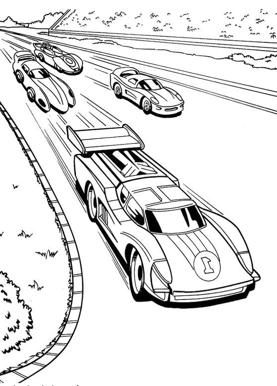 Race Car Coloring Pages For Kids
 Race Car Racing Hot Wheels Coloring Pages