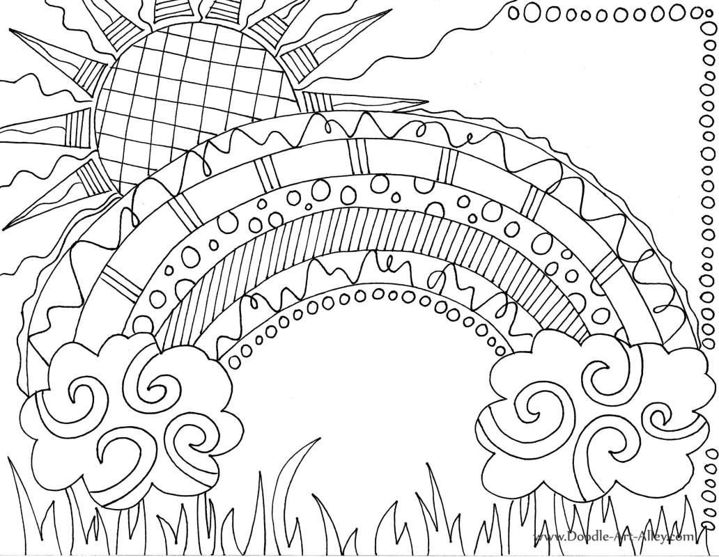 Rainbow Coloring Pages For Adults
 This gorgeous rainbow colouring page is great for learning