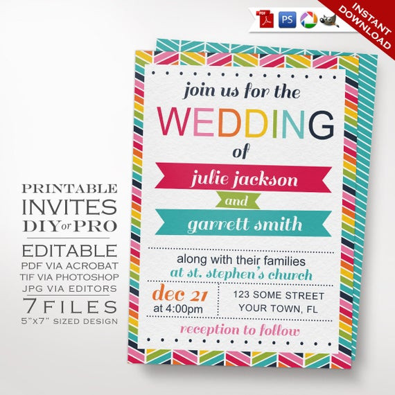 Rainbow Wedding Invitations
 Wedding Invitation Template Rainbow Wedding Invitation