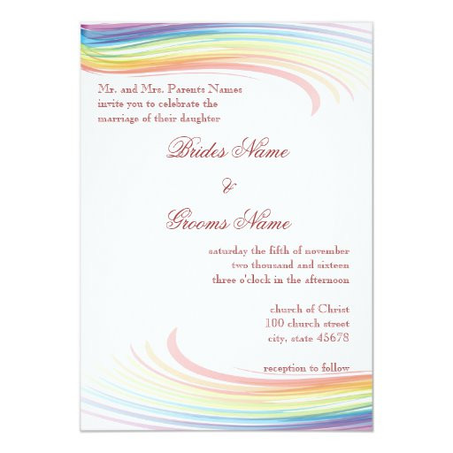 Rainbow Wedding Invitations
 Rainbow Wave Wedding Invitation