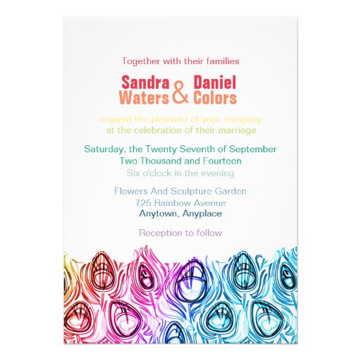 Rainbow Wedding Invitations
 Rainbow Wedding Invitations line Custom Template