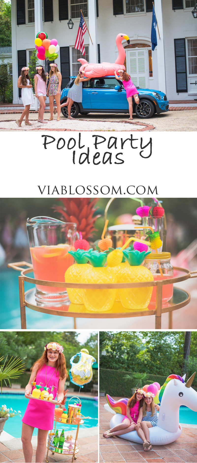 Rainbows And Unicorns Pool Party Ideas
 Pool Party Ideas Via Blossom