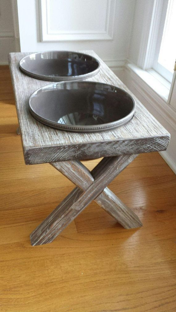 Raised Dog Bowl DIY
 Krystal XL raised dog bowl feeder farm table by