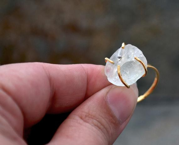 Raw Gemstone Rings
 Raw Fluorite Ring Raw Stone Ring Stackable Gemstone Ring