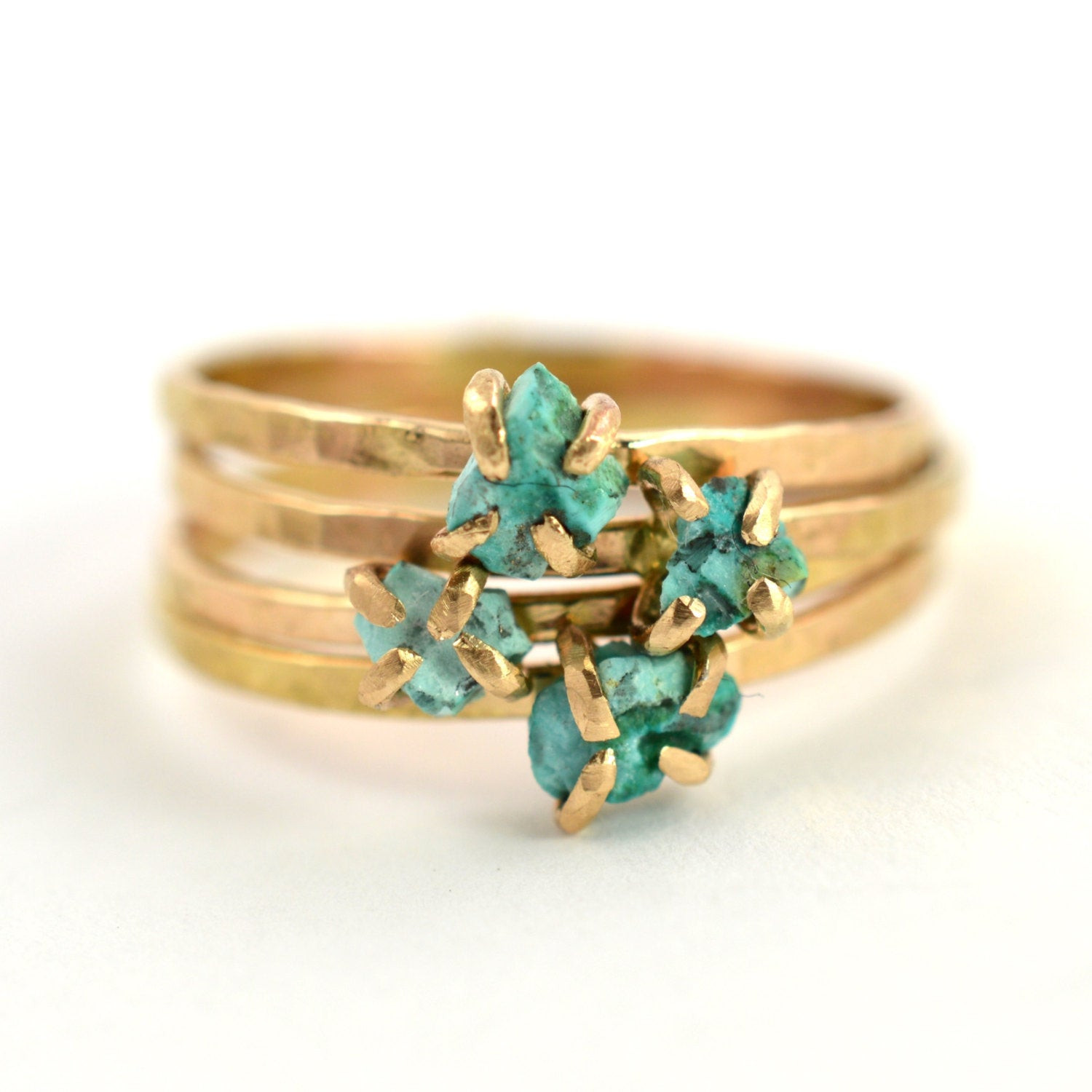 Raw Gemstone Rings
 Raw Turquoise Ring Gold Gemstone Ring December Birthstone