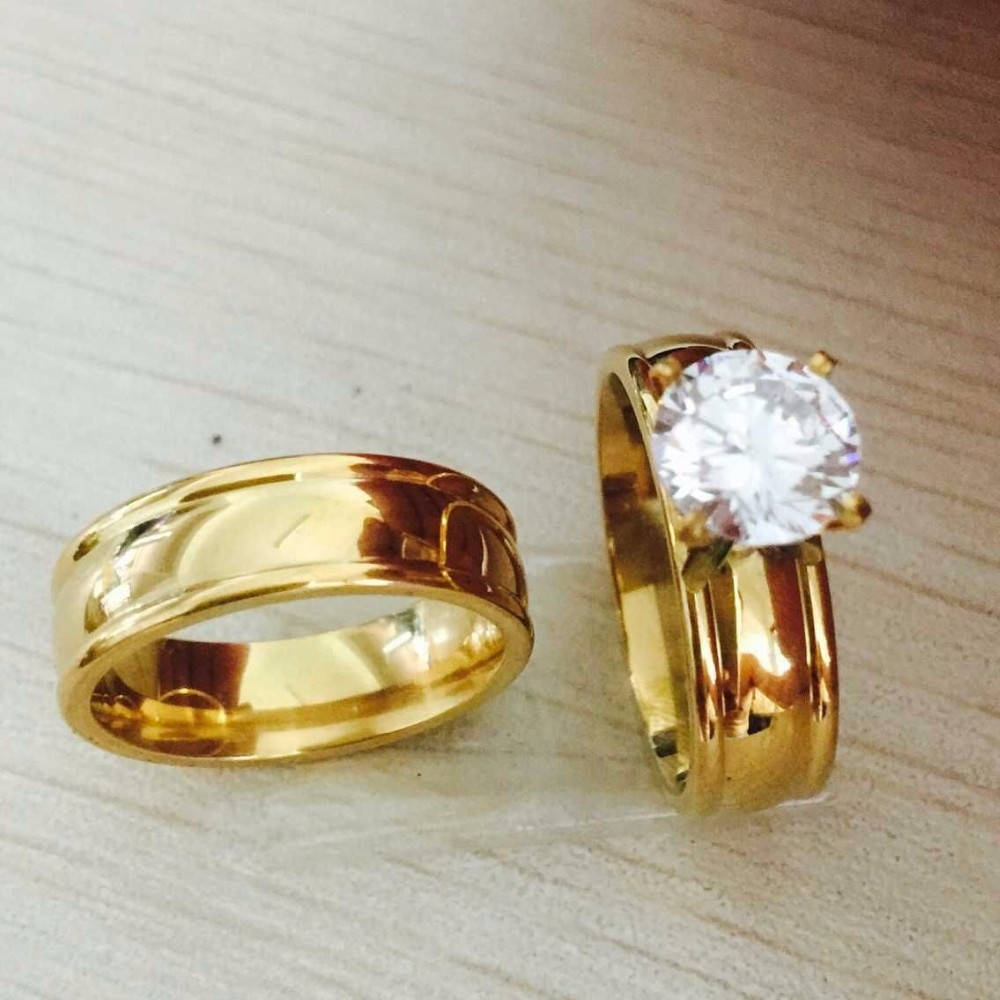 Real Wedding Rings
 CZ gold filled Real Love Couple Ring Wedding Rings