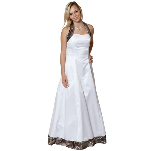 Realtree Wedding Dresses
 Realtree Camo Accented Halter Wedding Gown