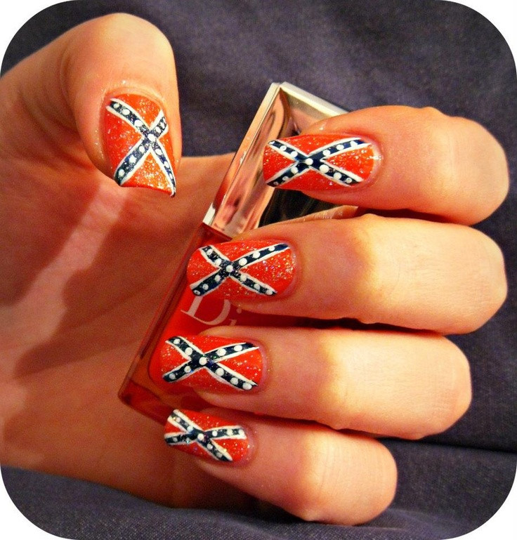 Rebel Flag Nail Art
 17 Best images about Redneck nails on Pinterest