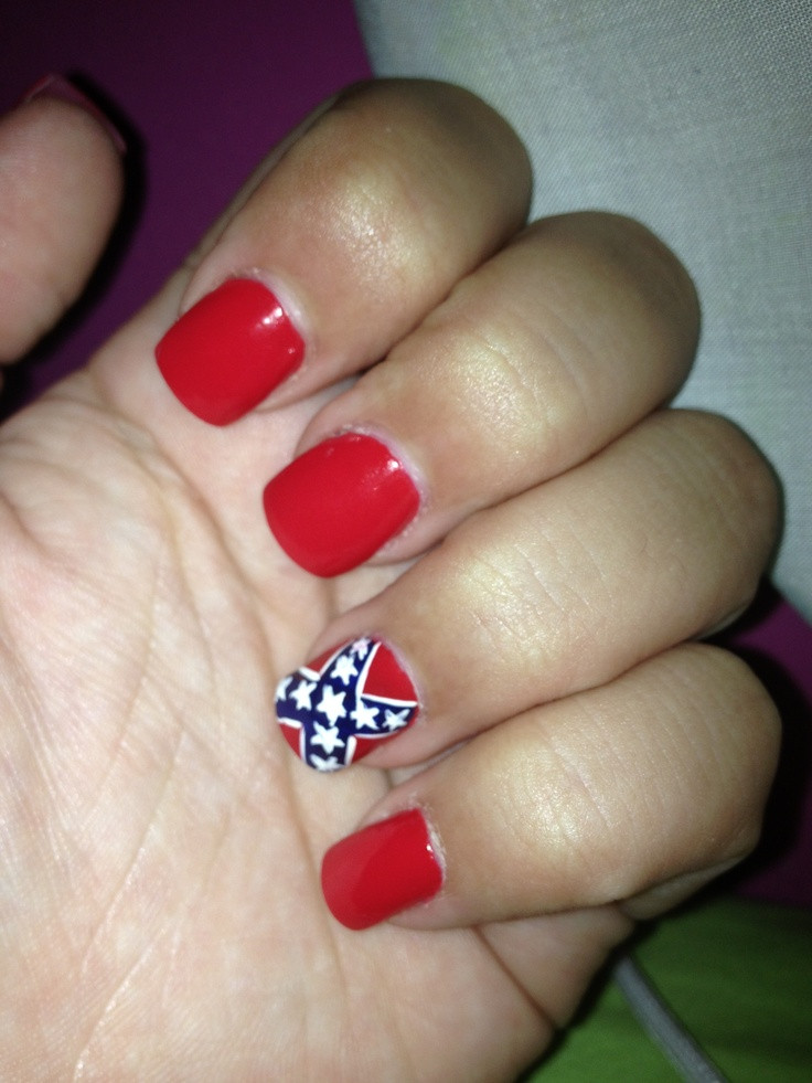 Rebel Flag Nail Art
 Confederate flag nails Nails Pinterest