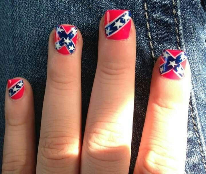 Rebel Flag Nail Art
 Rebel Flag nails Nails Pinterest