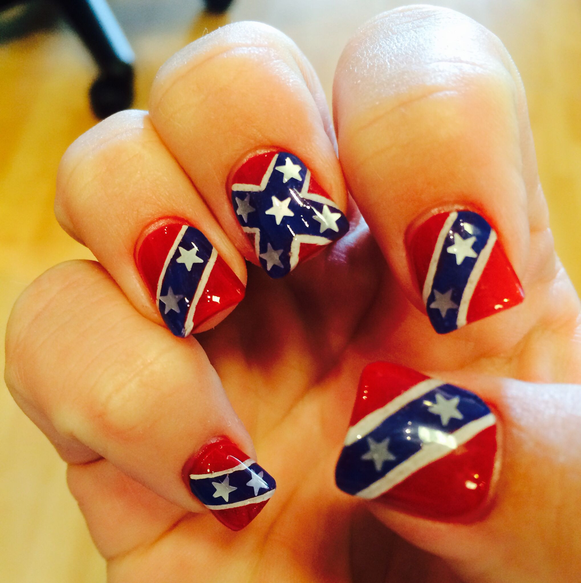 Rebel Flag Nail Art
 Confederate flag nails Nails
