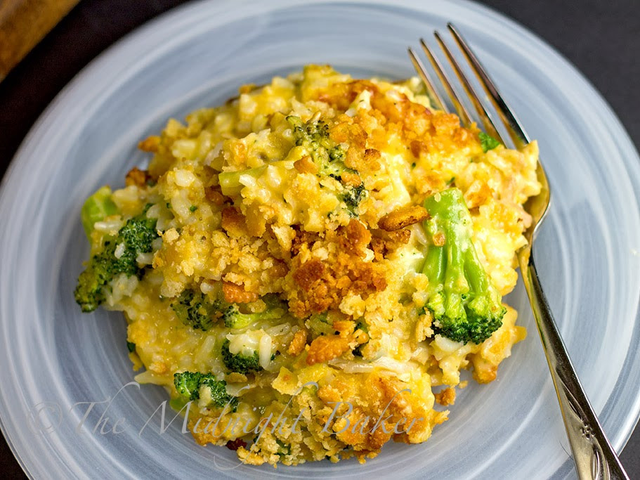 Recipe For Broccoli And Rice Casserole
 Cheesy Broccoli Rice Casserole The Midnight Baker