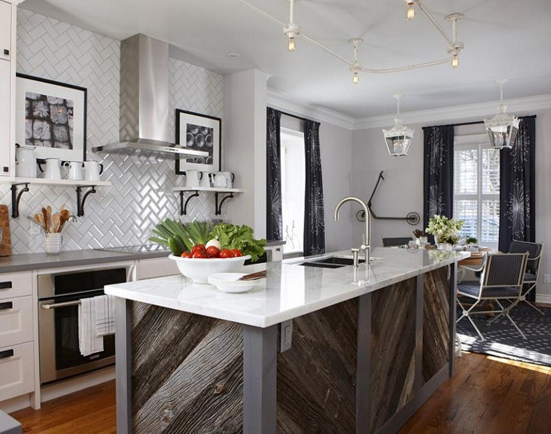 Reclaimed Wood Kitchen Island DIY
 DIY “reclaimed wood” on Kitchen Island Cleverly Inspired