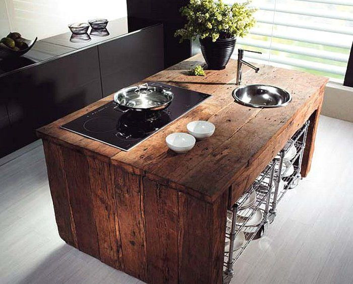 Reclaimed Wood Kitchen Island DIY
 Reclaimed wood countertops diy