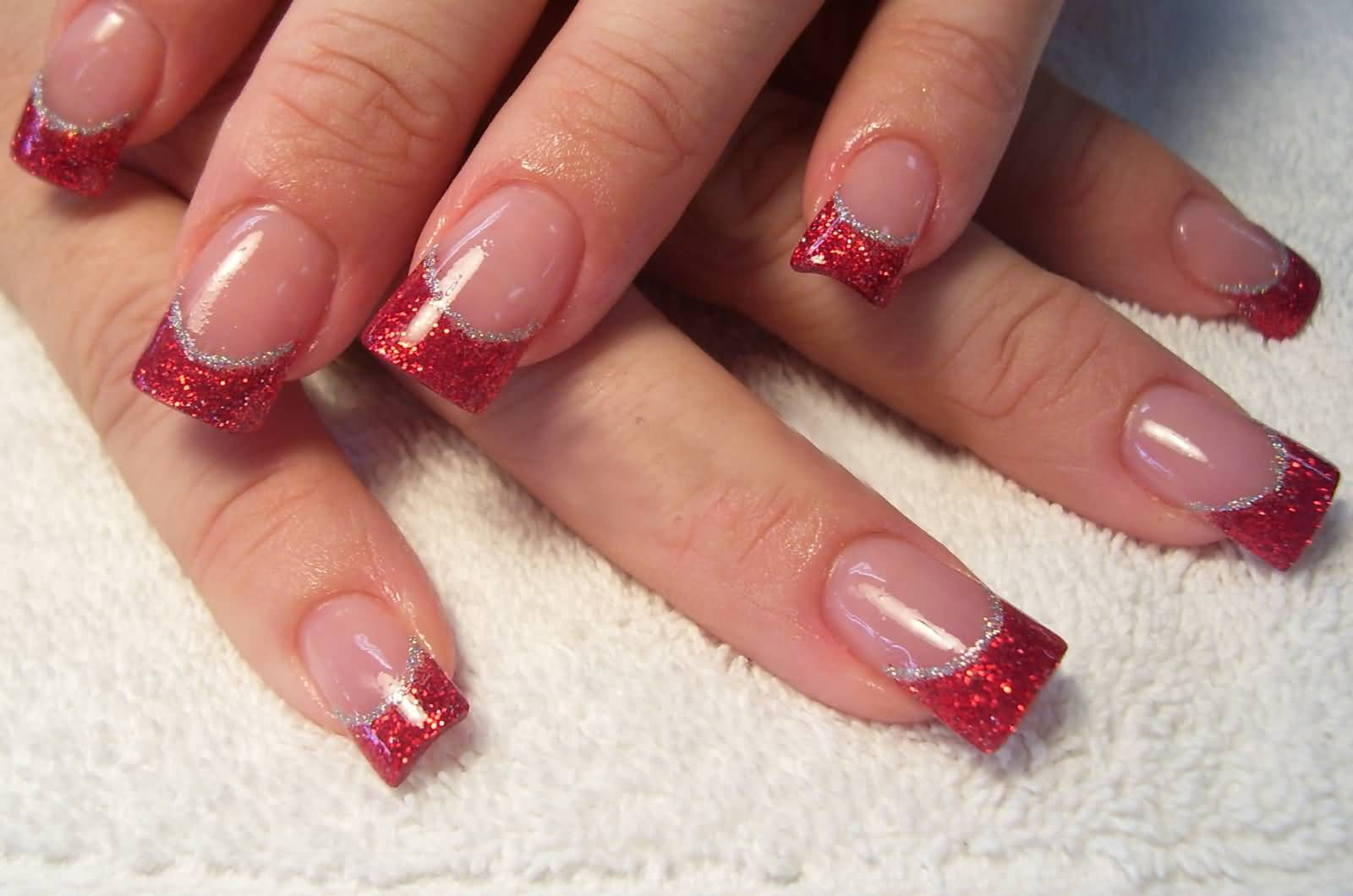 Red Glitter Tips Nails
 52 Classic Glitter Nail Art Design Ideas For Trendy Girls