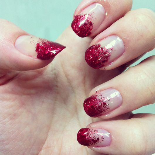 Red Glitter Tips Nails
 Get creative 40 red nail designs you ll love fmag