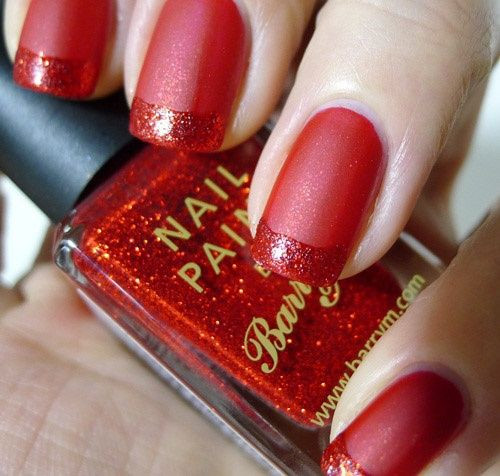 Red Glitter Tips Nails
 40 Red Nail Designs You ll Love Get Creative FMag