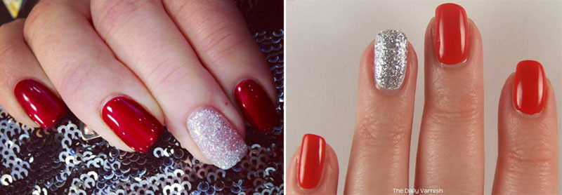 Red Nails With Silver Glitter
 The 5 Nail Polish Colors Every Girl Should Own StyleFrizz
