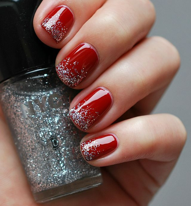 Red Nails With Silver Glitter
 40 Red Nail Designs You ll Love Get Creative FMag