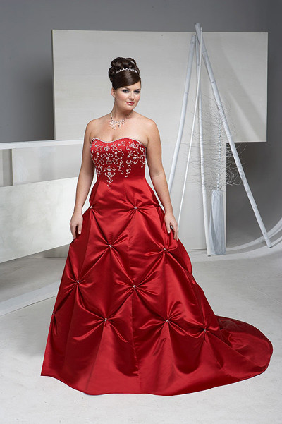 Red Wedding Gowns
 Elegant Bridal Style Plus Size Red and White Wedding Dresses