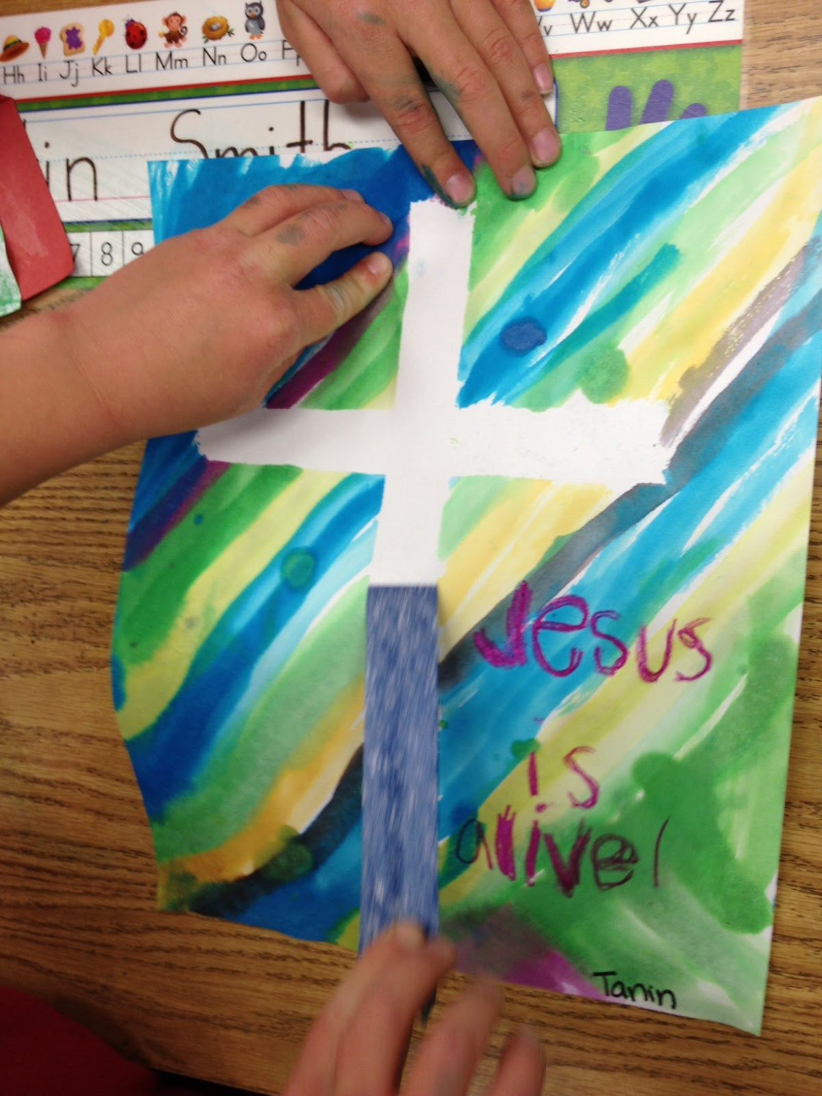 Religious Easter Craft For Kids
 Easter Cross Apples and ABC s