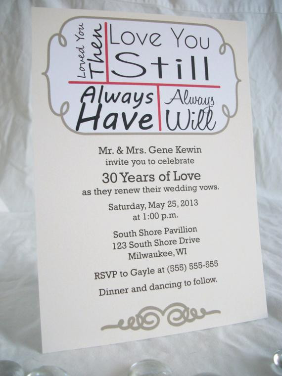 Renewal Wedding Vows
 Love you still Vow renewal Invitation Digital File