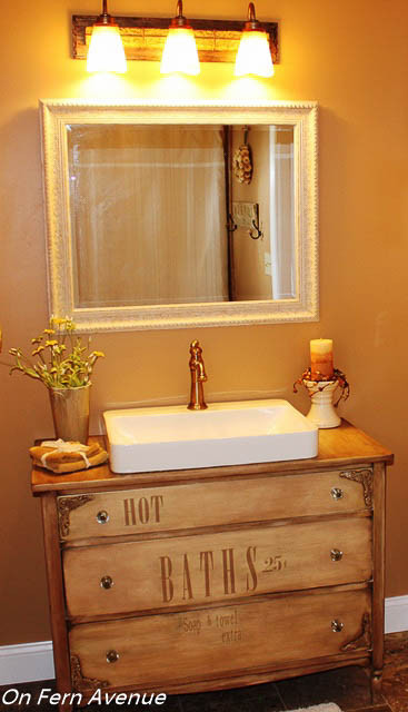 Repurposed Bathroom Vanities
 Old Dresser Turned to Bathroom Vanity