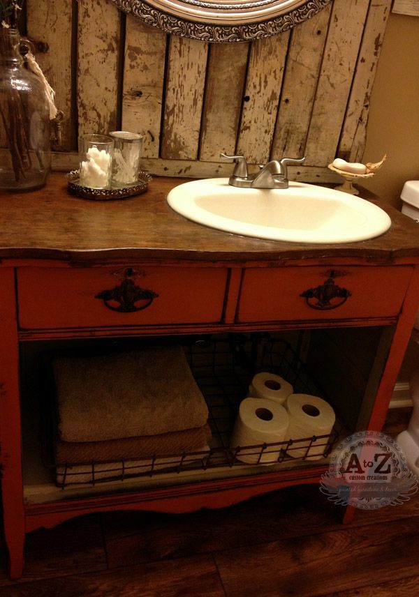 Repurposed Bathroom Vanities
 rePurposed Bathroom Vanity from antique chest