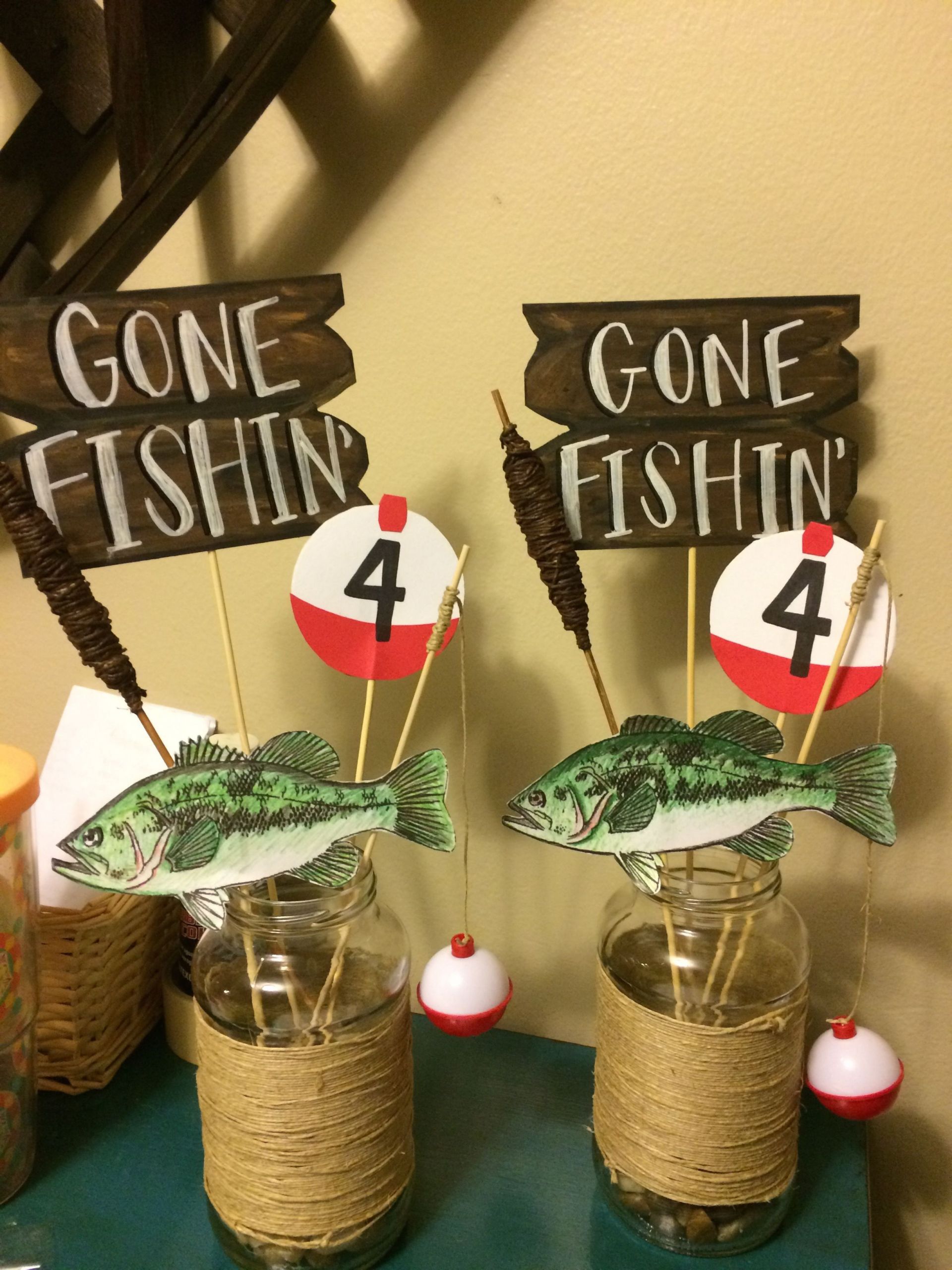 Retirement Party Decorating Ideas
 Little boy Fishing party table centerpieces in 2019