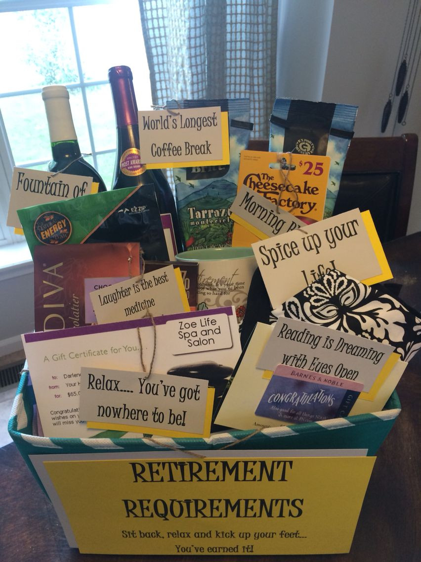 retirement travel gift basket