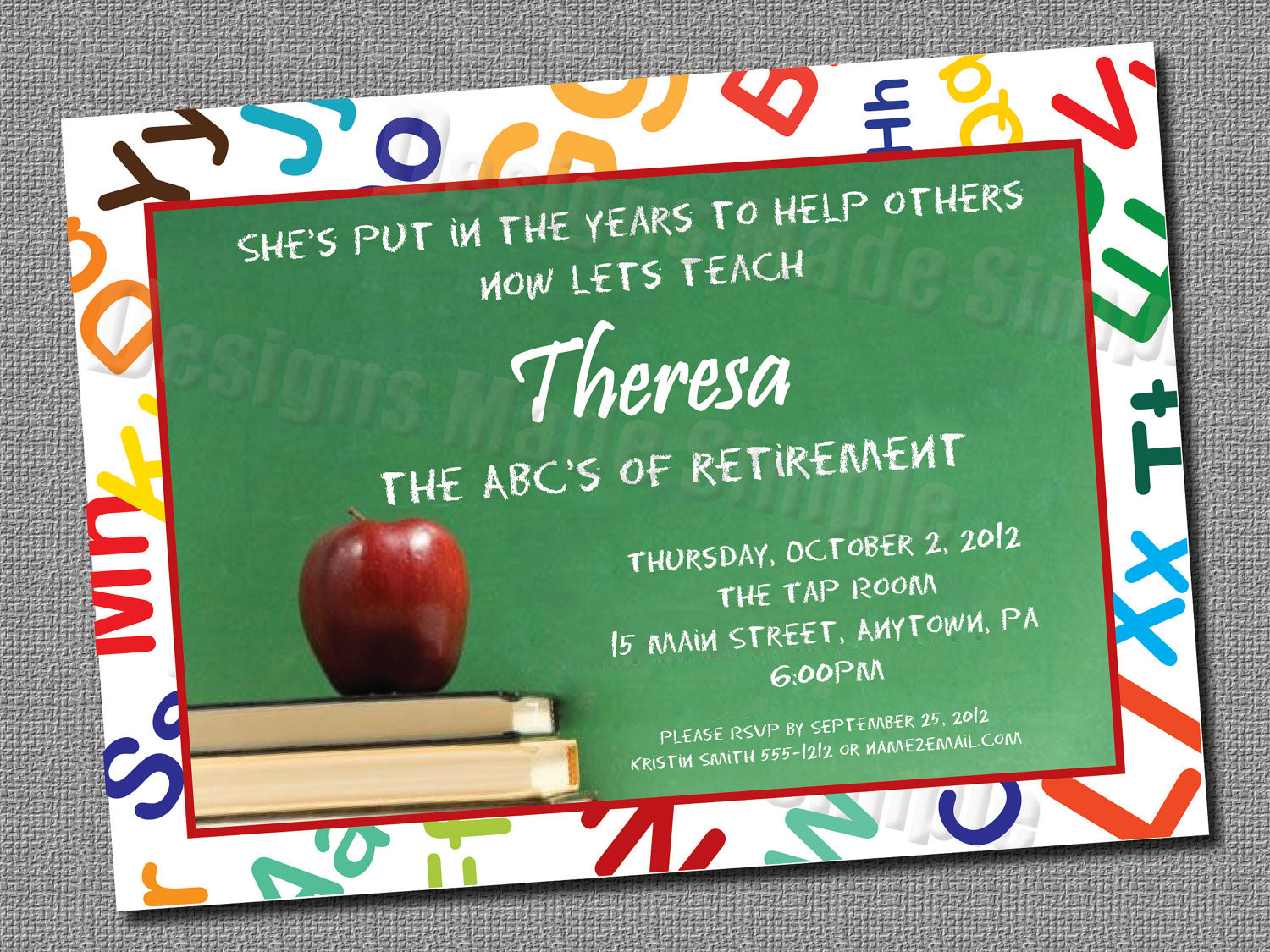Retirement Party Ideas Teachers
 Teacher Retirement Party Invitation Custom Printable