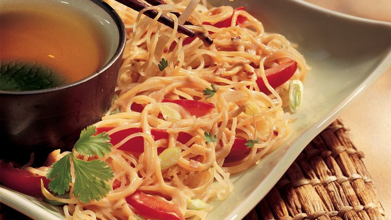 Rice Noodles With Peanut Sauce
 Rice Noodles with Peanut Sauce recipe from Betty Crocker