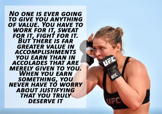 Ronda Rousey Motivational Quotes
 Pin by Maria Salazar on Rowdy Ronda