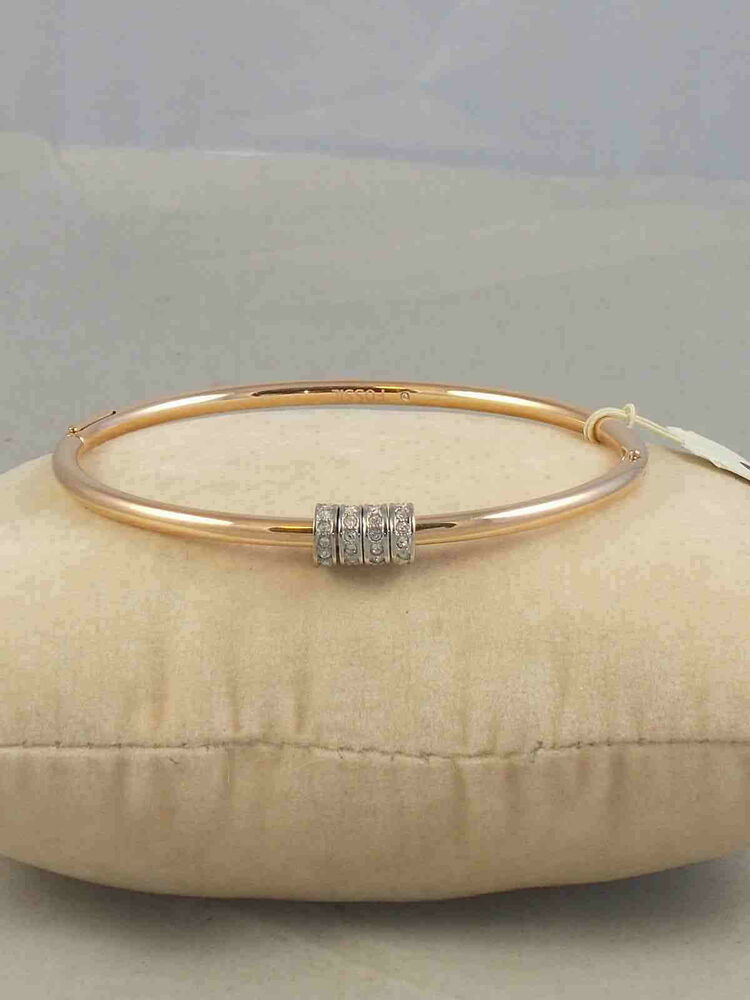Rose Gold Cuff Bracelet
 Fossil Brand Rose Gold Starter Slider Charm Hinged Bangle