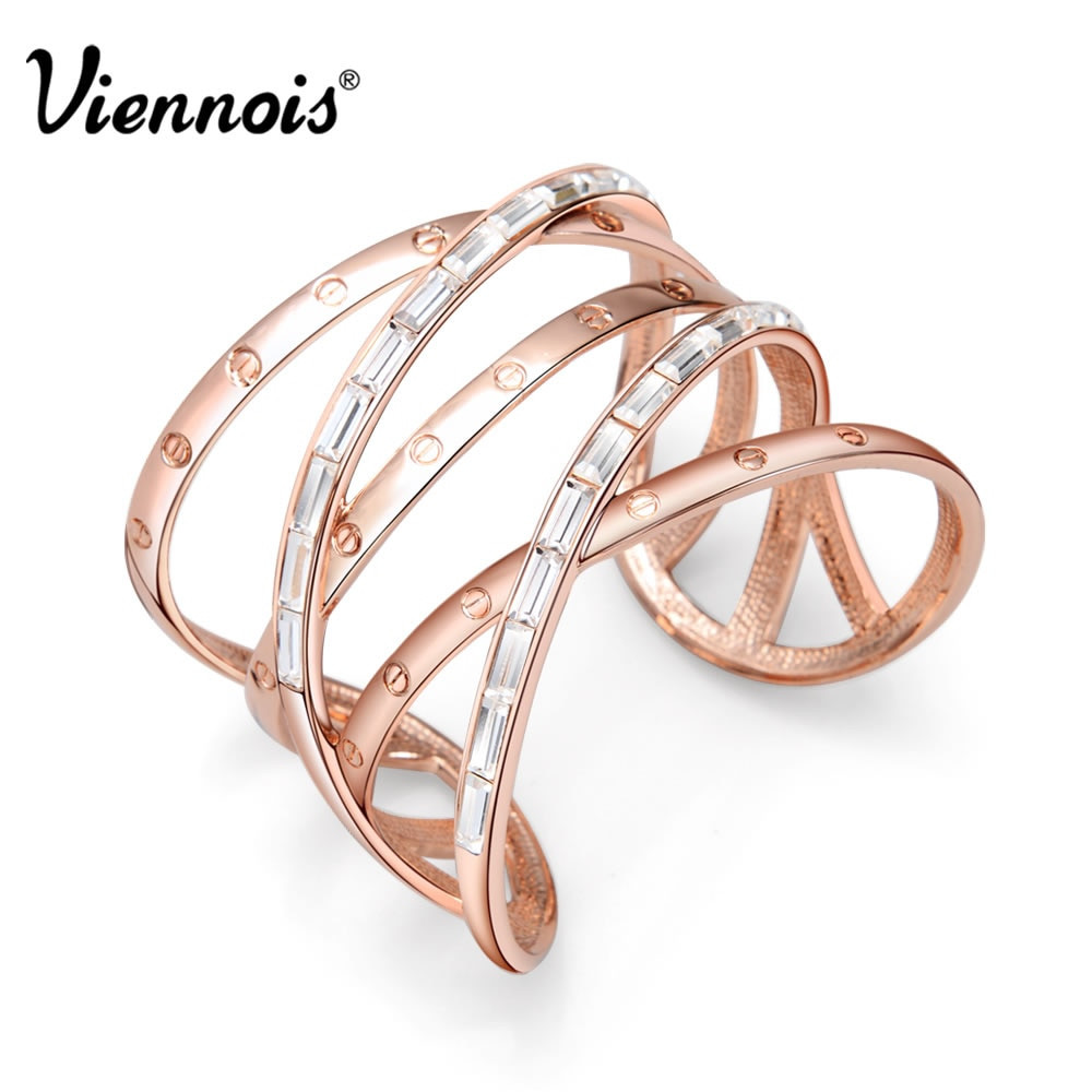 Rose Gold Cuff Bracelet
 Aliexpress Buy Viennois Rose Gold Plated Hollow