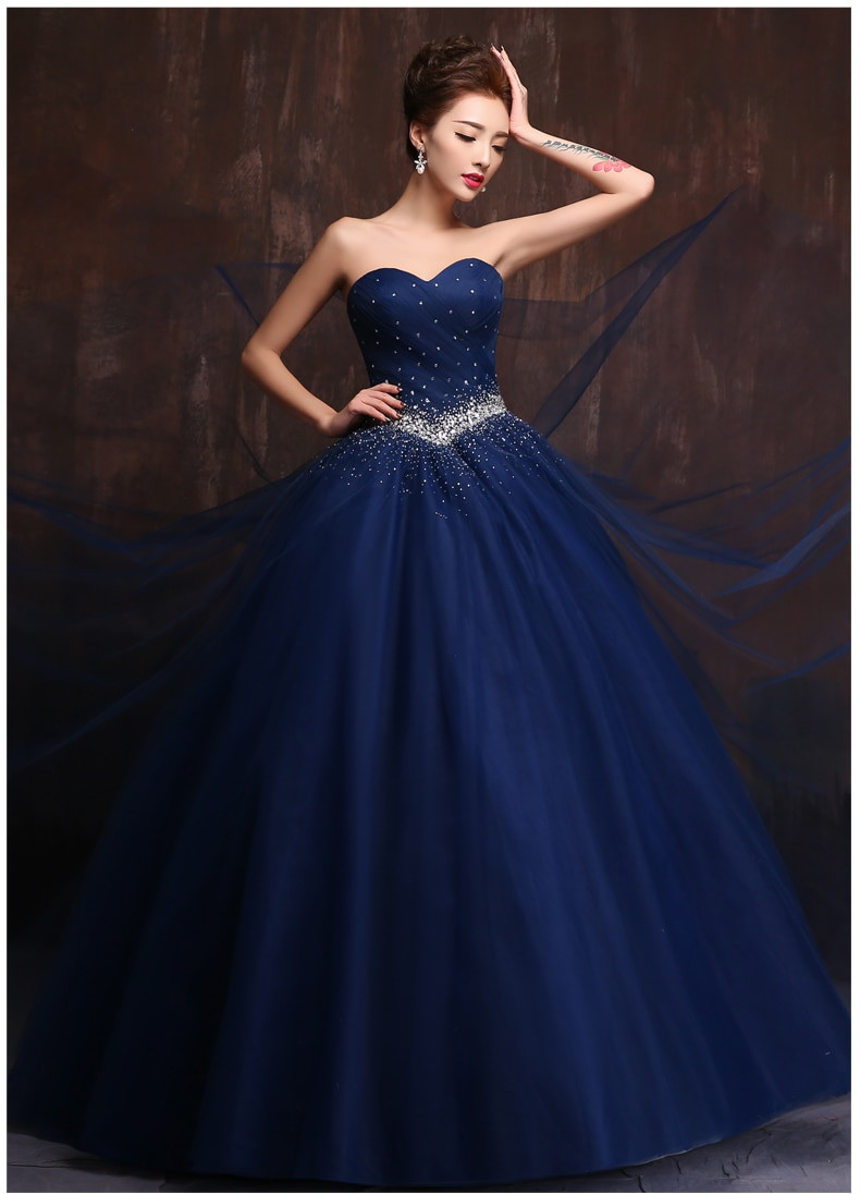 Royal Blue Wedding Dresses
 Custom Made Color And Size Vestidos De Noiva Royal Blue