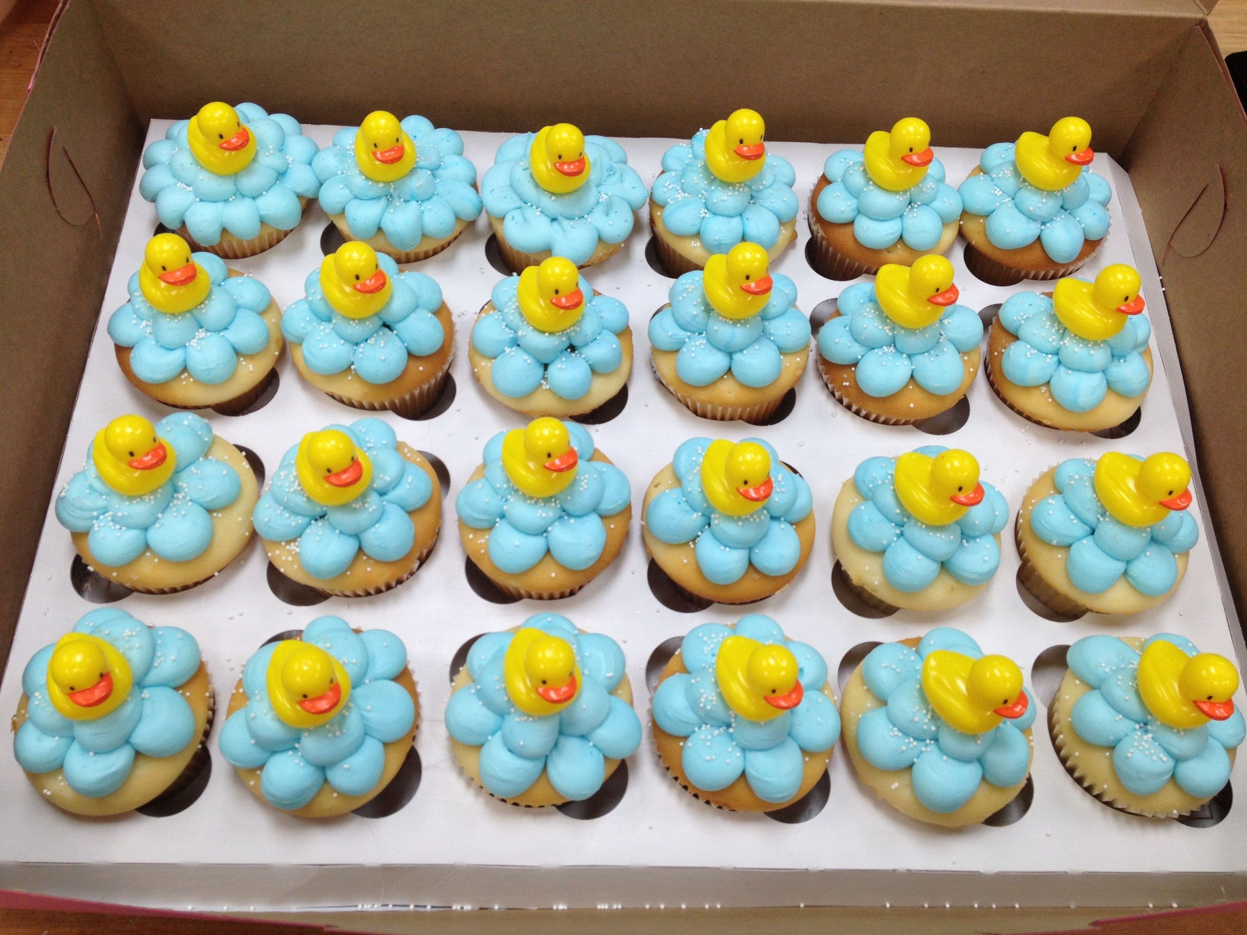 Rubber Duckie Cupcakes
 Rubber ducky bubble bath cupcakes