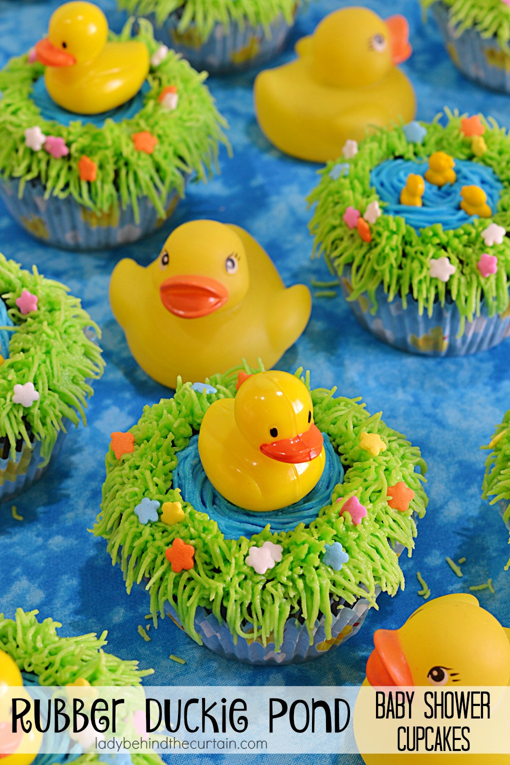 Rubber Duckie Cupcakes
 Rubber Duckie Pond Baby Shower Cupcakes