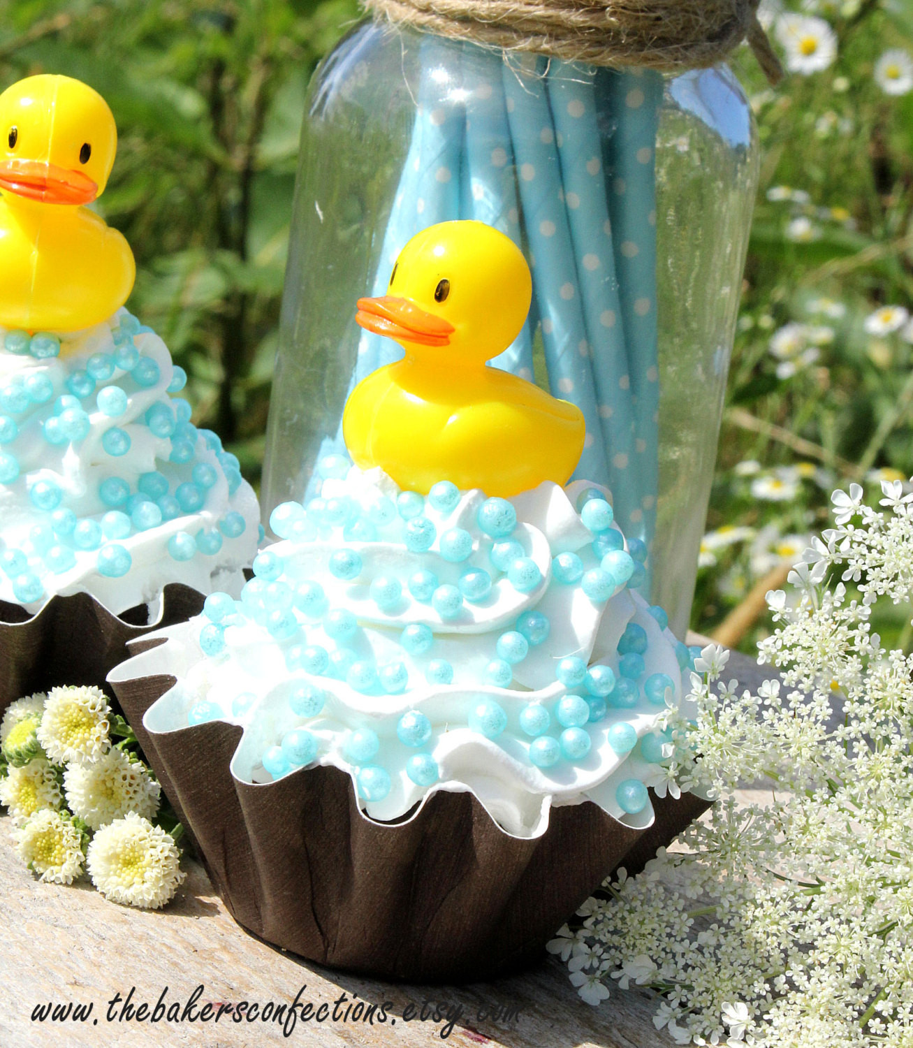 Rubber Duckie Cupcakes
 Rubber Ducky Cupcake Picks or Cake Toppers Baby Shower