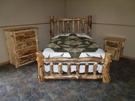 Rustic Bedroom Set
 Rustic Aspen Log 3 pc KING BEDROOM Set plete w