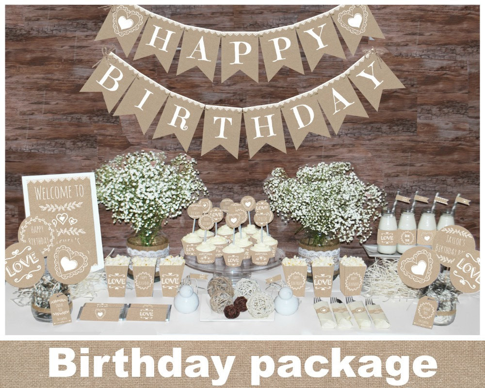 Rustic Birthday Party Decorations
 Rustic Birthday decorations printable first birthday party