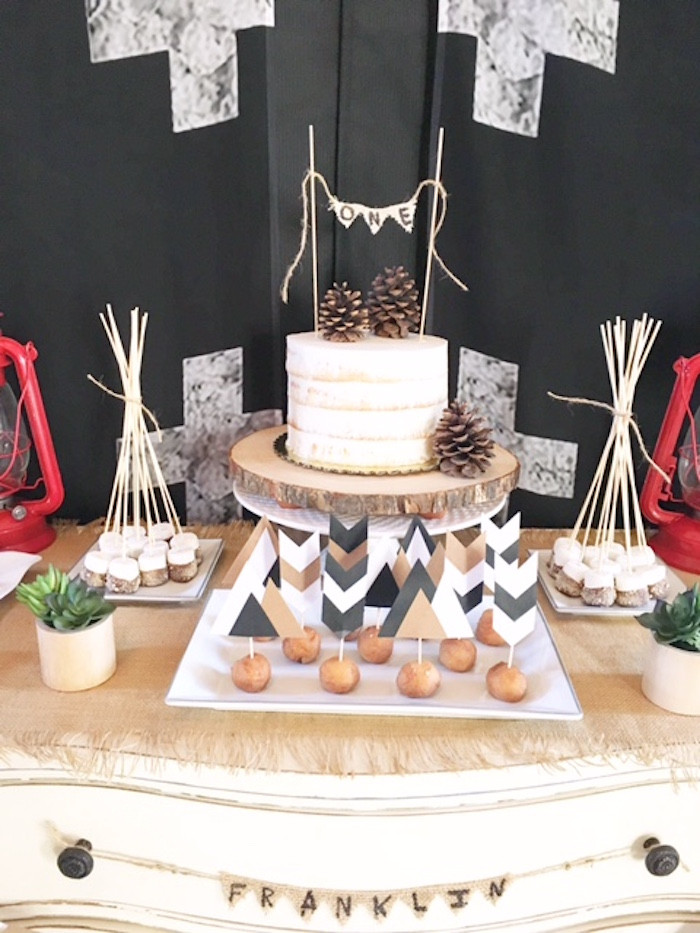 Rustic Birthday Party Decorations
 Kara s Party Ideas Rustic Camping First Birthday Party