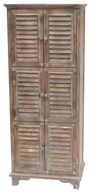 Rustic Kitchen Pantry Cabinet
 Jackson 6 Door Weathered Cabinet Oak Rustic Pantry