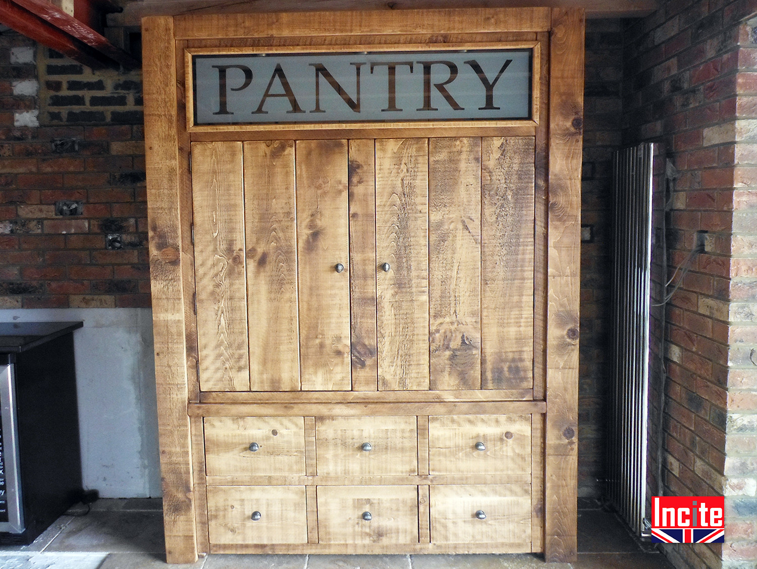 Rustic Kitchen Pantry Cabinet
 Plank Pine Rustic Pantry Cupboard Handcrafted By Incite