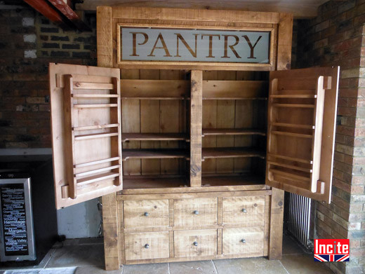 Rustic Kitchen Pantry Cabinet
 Plank Pine Rustic Pantry Cupboard Handcrafted By Incite