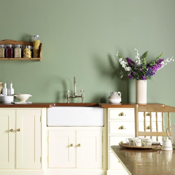 Sage Green Kitchen Walls
 “It’s a small world but I wouldn’t want to have to paint